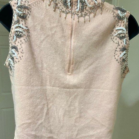 Classic Vintage Beaded Sleeveless  Mock Turtleneck Sweater  ~ Size 8 - Picture 5 of 8